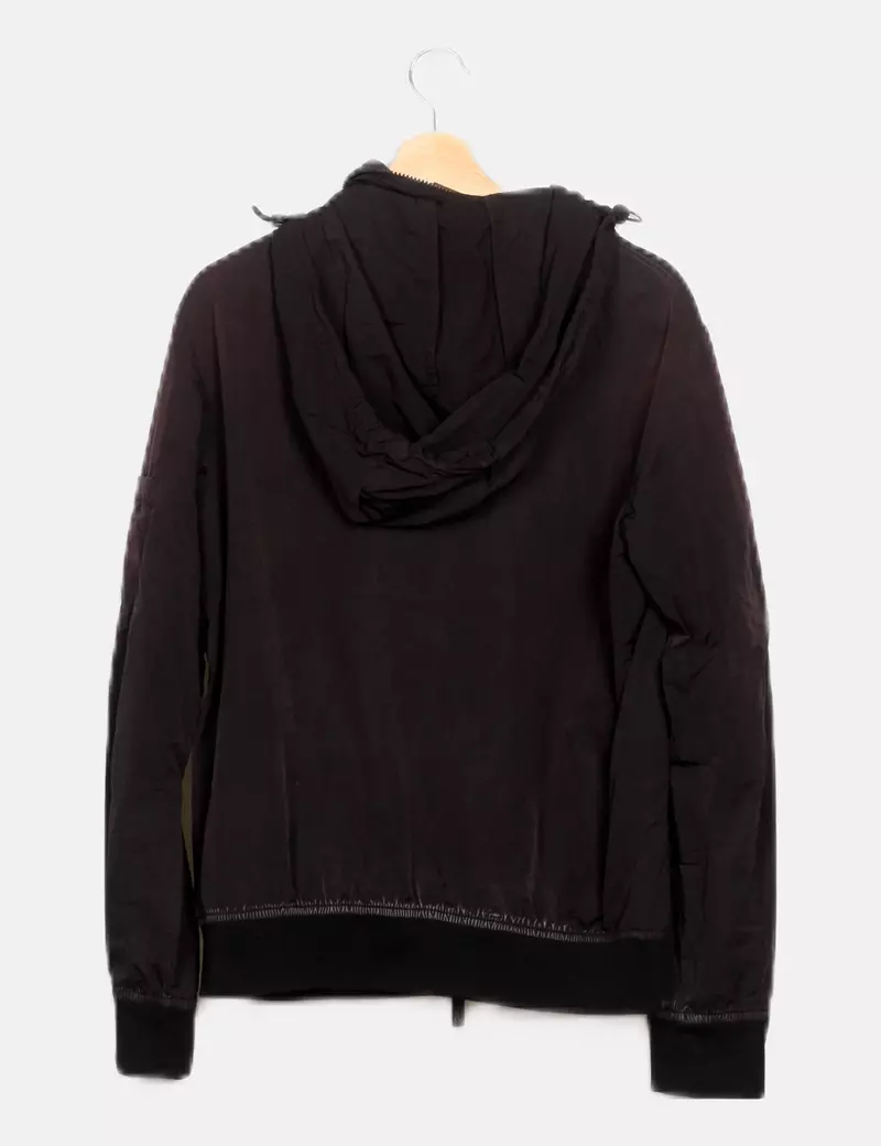Black casual Armani Jeans waterproof coat.